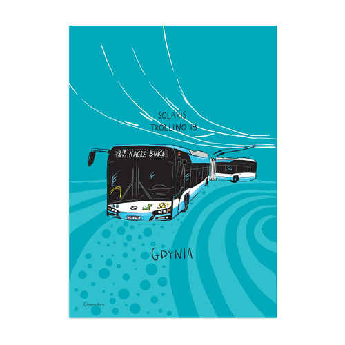 Plakat A4 Gdynia Trolejbus Solaris Trollino 18M 1