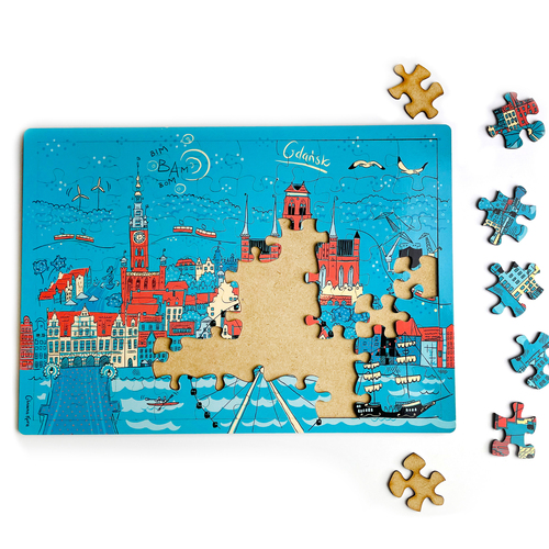 Puzzle drewniane 70 Gdańsk Panorama 1