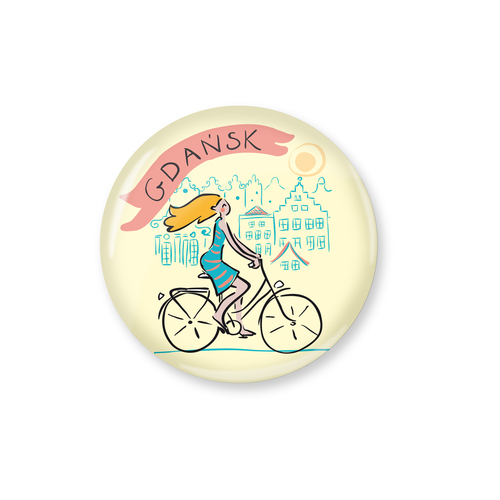 Przypinka Gdańsk Rowerzystka 1