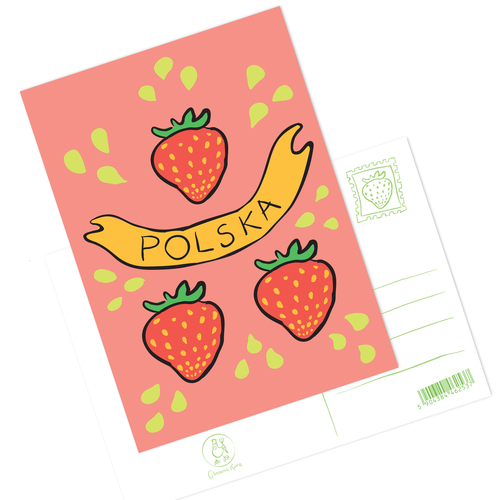 Pocztówka Polska Truskawki 1