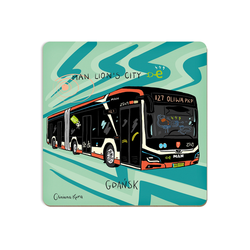 Podkładka pod kubek Gdańsk Autobus MAN LION'S CITY electric 1