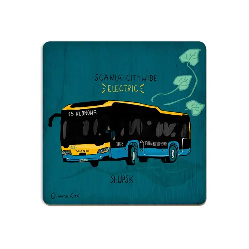 Podkładka pod kubek Słupsk Autobus Scania Citywide electric 1
