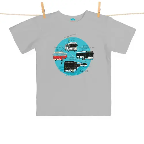Tshirt Dziecięcy Gdynia Trolejbusy szary, 12-14 lat 1