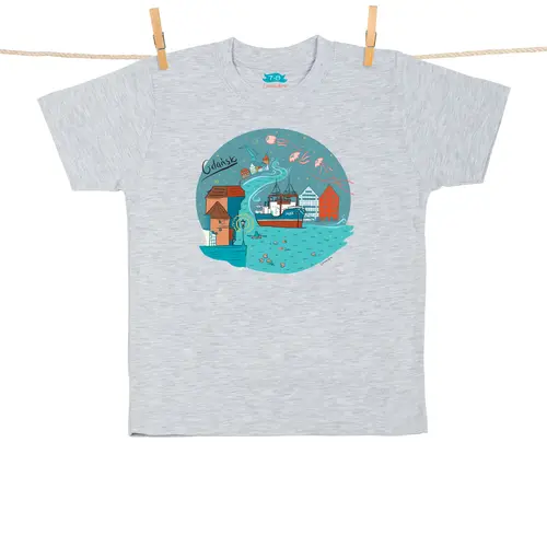 Tshirt Dziecięcy Gdańsk Żuraw i Sołdek szary 9-11 lat 1