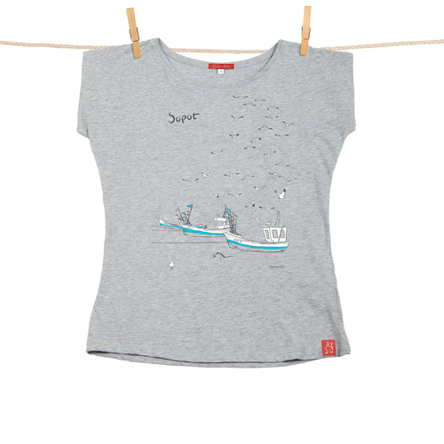 Tshirt Damski Sopot Kutry szary XL 1