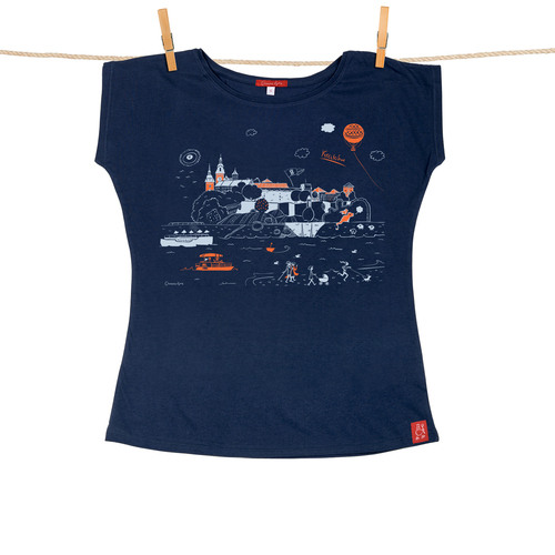 Tshirt Damski Kraków Wawel granatowy S 1