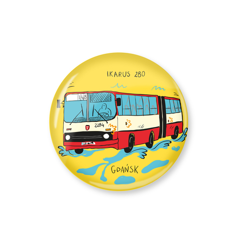 Przypinka Gdańsk Autobus Ikarus 280 1