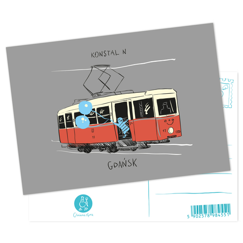 Pocztówka Gdańsk Tramwaj Konstal N 1