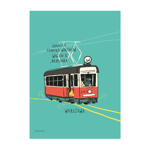 Plakat A4 Warszawa Tramwaj "Berlinka" 1