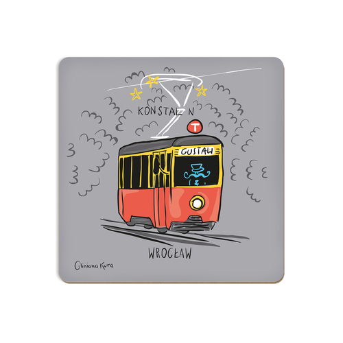 Podkładka pod kubek Wrocław Tramwaj Konstal N "Gustaw" 1