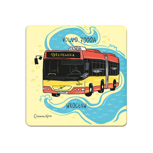 Podkładka pod kubek Wrocław Autobus Volvo 7000A 1