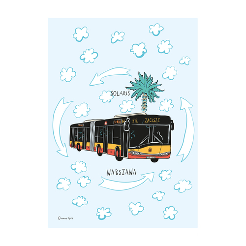 Plakat A4 Warszawa Autobus Solaris Urbino 18 1