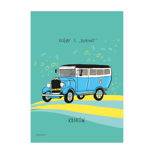 Plakat A4 Kraków Autobus Rugby "Durant" 1