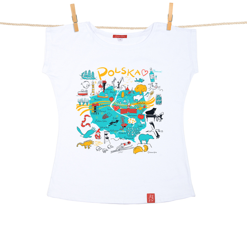 Tshirt Damski Polska biały XXL 1
